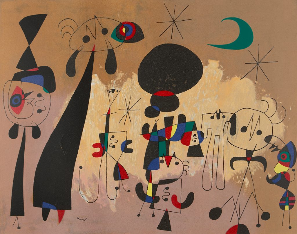 Reproducción de obra de Joan Miro realizada por Marcelo Isarrualde